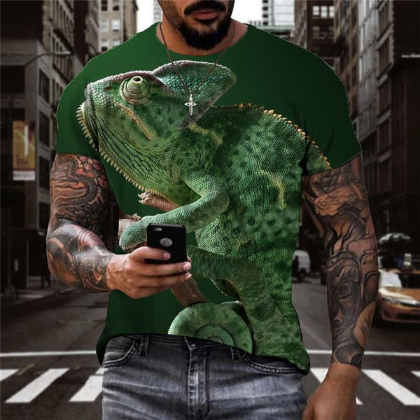 Lizard T-shirt Men Animal T-shirts 3d Harajuku Tshirts Casual Funny Anime Clothes