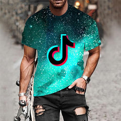 Music T-shirt Men Galaxy Tshirt Printed Party T-shirts 3d Douyin Anime Clothes