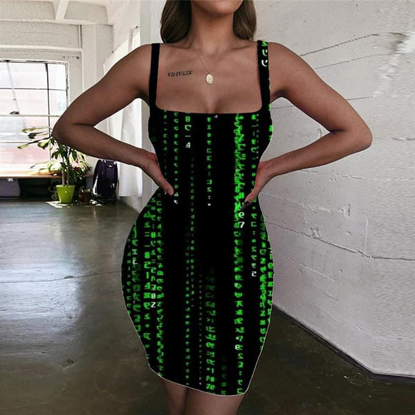 Abstract Dresses Women Digital Ladies Dresses Black Vestido Sexy Art Sundress