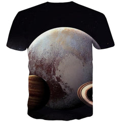 Pluto T shirt Men Galaxy Tshirt Printed Space Funny T shirts Universe T-shirts 3d