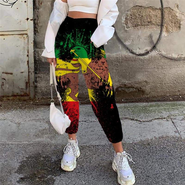 Lion Pants Women Animal Jogger Pants Anime 3d Printed Rock Casual Pant Colorful Trouser - KYKU