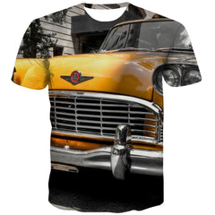 Racing Car T-shirt Men Metal T shirts Funny City Shirt Print Gray Tshirt Printed Retro Tshirt Anime