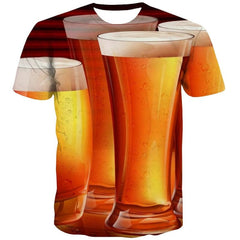 Beer T-shirt Men Harajuku T-shirts 3d Hip Hop Tshirt Printed Novel Shirt Print