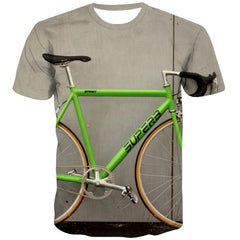 Bicycle T-shirt Men Metal Tshirts Cool City T-shirts Graphic Psychedelic Tshirts Casual