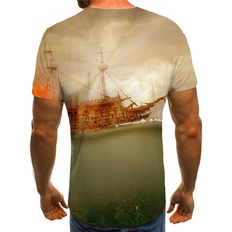 
Santa Claus T-shirt Men Sail Funny T shirts Deer Anime Clothes Christmas Shirt Print
                