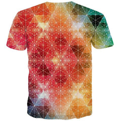 Colorful T shirts Men Abstract Tshirts Cool Geometry T-shirts Graphic Square Tshirts Novelty - KYKU