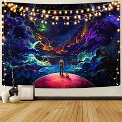 fantasy Tapiz space Tenture Mandala Galaxy Wall Tapestry Psychedelic Rug Wall Fantasy Home Tapestrys moon Tapestries Glow undefined Starry sky undefined star undefined