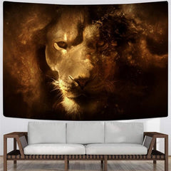 Lion Tapiz Animal Wall Tapestry Anime Home Tapestrys Nebula Tapestries Harajuku Tenture Mandala