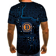 Bitcoin T shirt Men Retro Shirt Print Galaxy Funny T shirts Abstract Tshirts Casual
