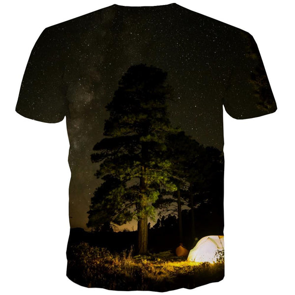
Camping T shirts Men Sunset Tshirts Casual Forest Tshirts Novelty Flame Tshirt Printed
                