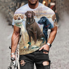 Deer T shirt Men Christmas Shirt Print Landscape Tshirts Casual Snow Anime Clothes