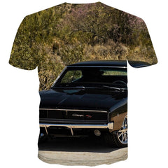 Racing Car T shirts Men Metal Tshirts Cool City T-shirts Graphic Gray T shirts Funny Retro Tshirts Casual