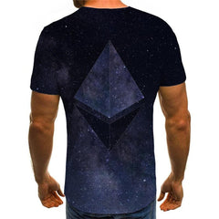 Ethereum T shirt Men Galaxy Tshirts Casual Art Tshirt Printed Funny Shirt Print