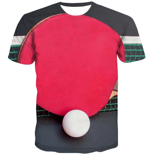 Pingpong T shirts Men Game Tshirts Cool Movement Tshirts Casual Short Sleeve