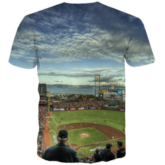 Baseball T-shirt Men Stadium Tshirts Casual Game Tshirt Anime White T-shirts 3d