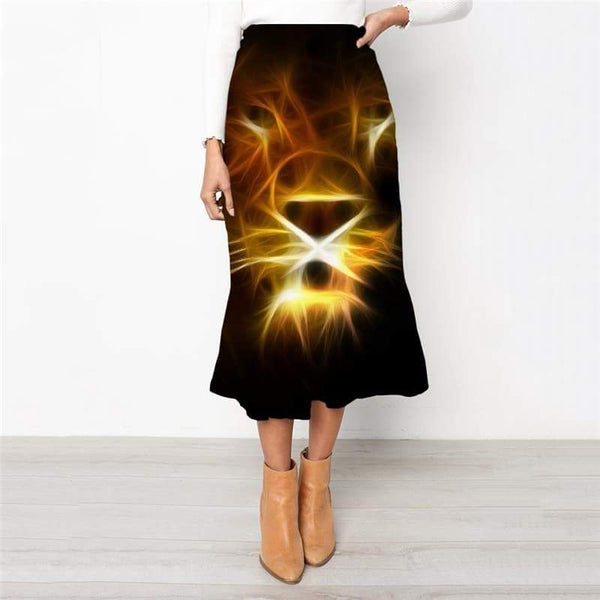 Lion Skirt Women Animal Skirt Ladies Anime Rock Frauen Hilarious High waist skirts Harajuku School skirt - KYKU