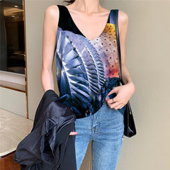 Metal Tank-Top women Engine Funny Top Gear Vest Printed Technology Anime Clothes Harajuku Vest Print