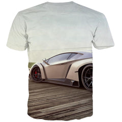 Racing Car T shirts Men Metal Shirt Print City T-shirts 3d Gray Tshirts Casual Retro T shirts Funny
