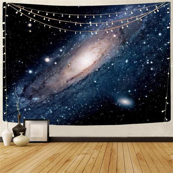 Trippy Tapestry Planet and Mountains Wall Tapestry Psychedelic