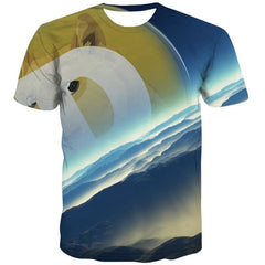 Bitcoin T shirt Men Dog T-shirts 3d Landscape Tshirt Printed Animal Tshirts Casual