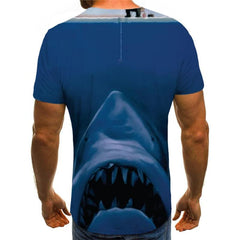 Shark T-shirt Men Ocean Funny T shirts Animal Tshirt Printed Funny Shirt Print