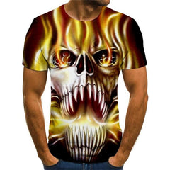 Skull T-shirt Men Flame Shirt Print Skeleton T-shirts 3d Party Tshirt Printed