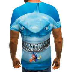 Shark T-shirt Men Ocean Tshirts Casual Animal T-shirts 3d Blue Funny T shirts Funny Tshirt Printed