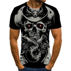 Skull T shirt Men Snake Anime Clothes Animal Funny T shirts Hip Hop Shirt Print