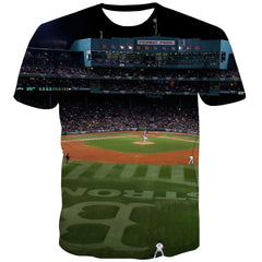 Baseball T-shirt Men Stadium Tshirts Casual Game Tshirts Cool White Tshirt Anime