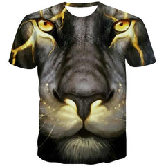 Lion T shirt Men Animal Anime Clothes Lightning Tshirts Casual Harajuku Shirt Print