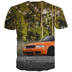 Racing Car T-shirt Men Metal Shirt Print City T shirts Funny Gray Tshirt Printed Retro T-shirts 3d