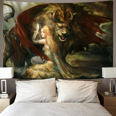 Lion Tapestry Animal Home Tapestrys Anime Tapestries Graffiti Wall Tapestry War Tenture Mandala