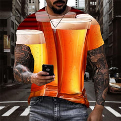 Beer T-shirt Men Harajuku T-shirts 3d Hip Hop Tshirt Printed Novel Shirt Print