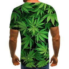 Weeds T-shirt Men Leaves Tshirt Printed Green T-shirts 3d Harajuku Tshirts Casual