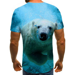 Bear T shirt Men Animal Anime Clothes Ocean Funny T shirts Harajuku Tshirts Casual