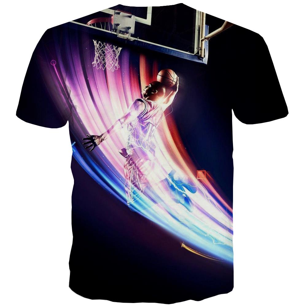 
Basketball T shirts Men Night View Shirt Print Galaxy Tshirts Novelty City Tshirts Casual
                