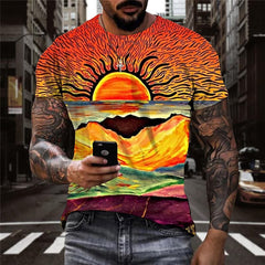 Leaves T shirt Men Colorful Tshirts Casual Dizziness T-shirts 3d Psychedelic Funny T shirts