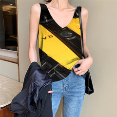 Metal Tank-Top women Engine Vest Printed Gear Tank Tops Casual Engine Sleeveless 3d