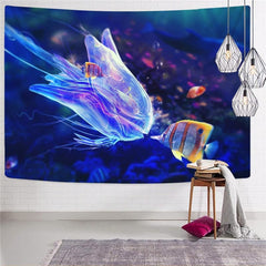 Fish Tapestry Animal Tenture Mandala Tracksuits Tapestries Jellyfish Rug Wall Harajuku Wall Tapestry