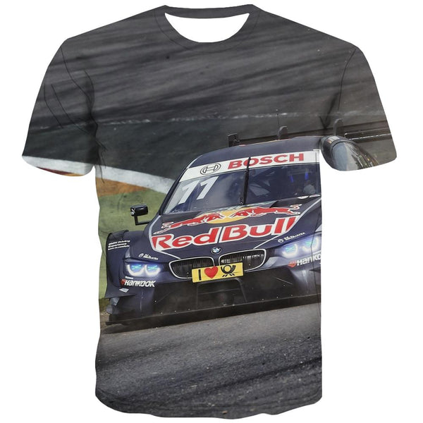 Racing Car T shirts Men Metal Tshirt Anime City Shirt Print Gray Tshirts Novelty Retro T-shirts Graphic