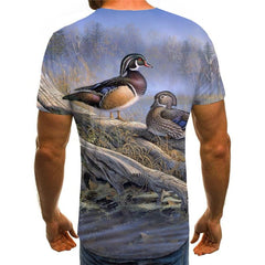 Bird T-shirt Men Animal Tshirt Printed Landscape Shirt Print Hip Hop Funny T shirts