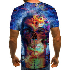 Skull T shirt Men Colorful T-shirts 3d Abstract Tshirt Printed Psychedelic Shirt Print