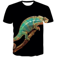 Lizard T-shirt Men Animal T-shirts 3d Black Tshirts Casual Funny Shirt Print