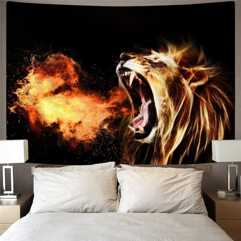 
Lion Tapiz Animal Rug Wall Anime Tenture Mandala Flame Home Tapestrys Harajuku Wall Tapestry
                