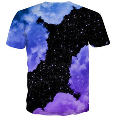 Galaxy T shirt Men Smoke Cloud Anime Clothes Art T-shirts 3d Retro Tshirts Casual