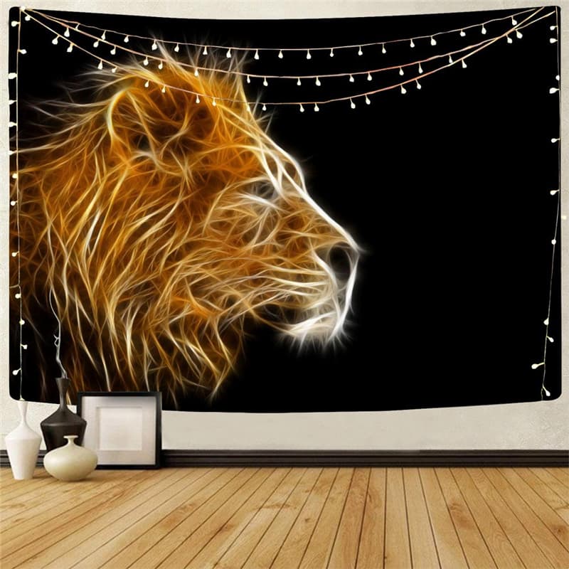 
Lion Tapestry Animal Wall Tapestry Anime Rug Wall Harajuku Tenture Mandala Flame Tapestries
                