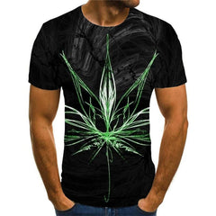 Leaves T-shirt Men Colorful Tshirts Casual Rainbow Shirt Print Harajuku T-shirts 3d