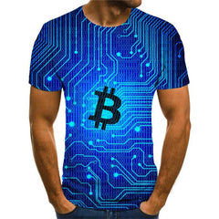 Bitcoin T-shirt Men Sail Shirt Print Landscape Funny T shirts Retro Tshirt Printed