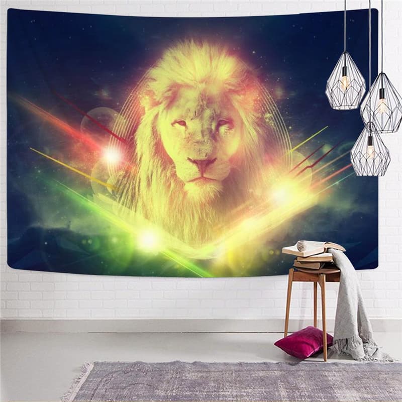 
Lion Tapestry Animal Tenture Mandala Anime Home Tapestrys Galaxy Wall Tapestry Colorful Rug Wall
                