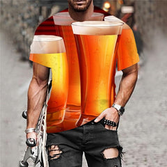 Beer T-shirt Men Harajuku T-shirts 3d Hip Hop Tshirt Printed Novel Shirt Print